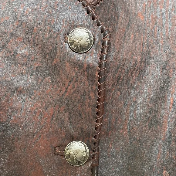 Tribe America Leather Vest in Antique Tan Color - Picture 6 of 15